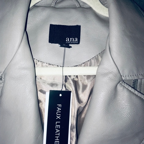 Grey Faux Leather Jacket - Picture 5 of 8